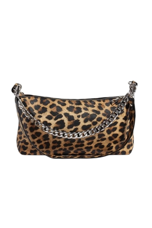LEOPARD PRINT SADDLE BAG