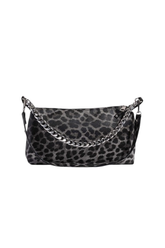 LEOPARD PRINT SADDLE BAG