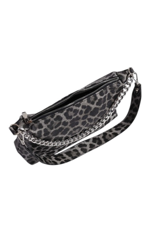 LEOPARD PRINT SADDLE BAG