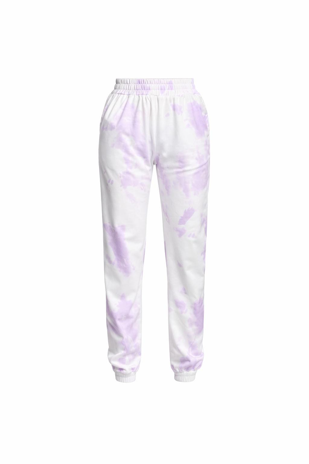 Lavender Tie Dye Joggers, Women’s Lounge Pants, Pastel Sweatpants, Tie Dye Lounge Wear, Casual Jogger Pants