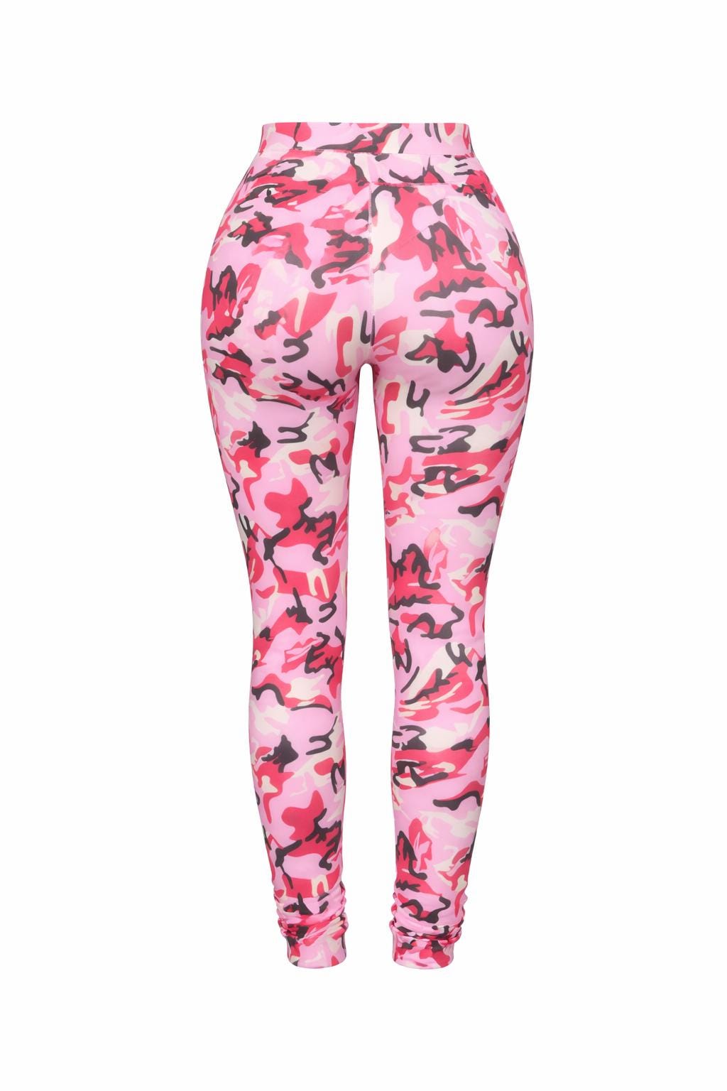 Pink Camo Leggings, Women’s Workout Leggings, Camouflage Gym Pants, Pink Athletic Leggings, Activewear Bottoms