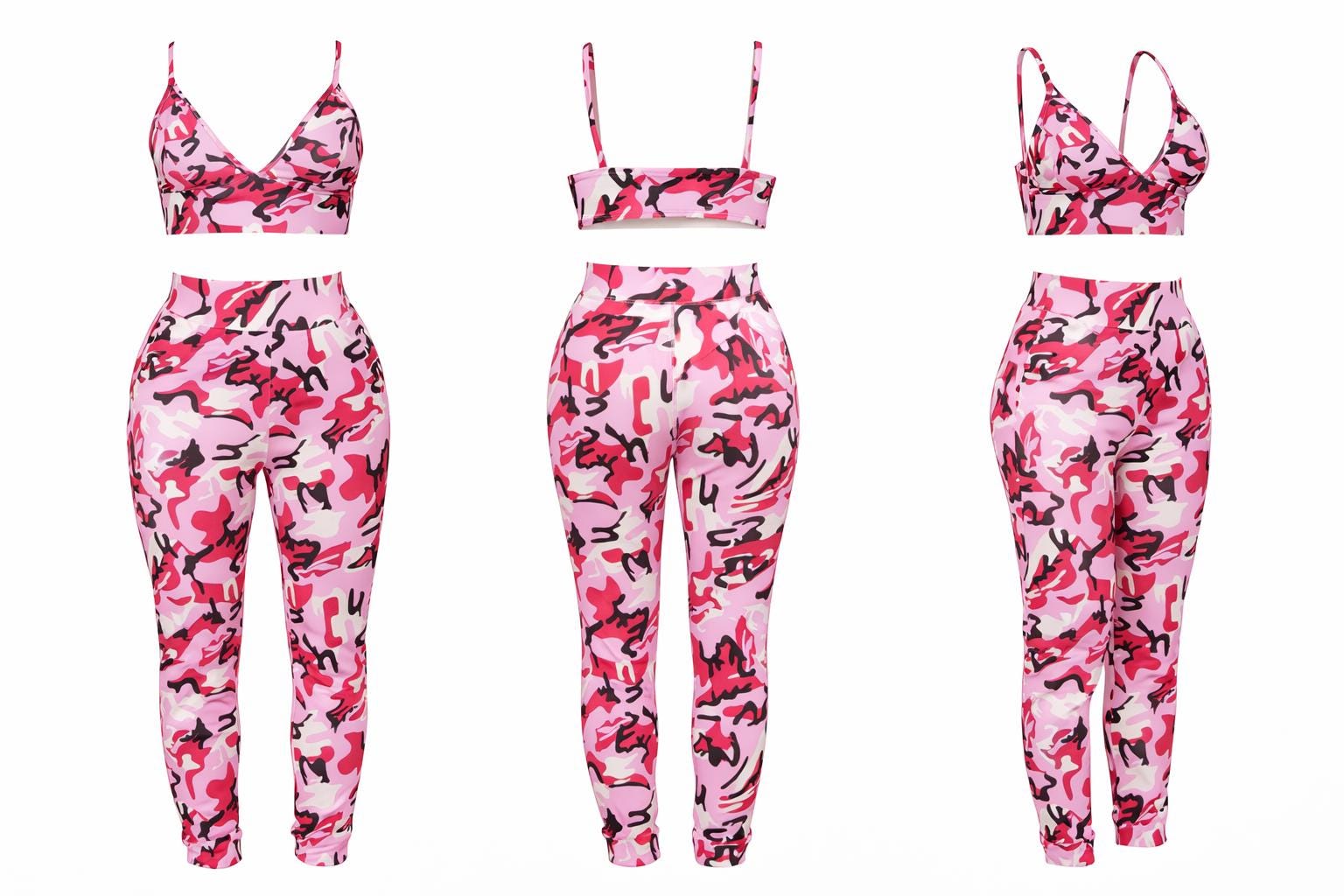 Pink Camo Leggings, Women’s Workout Leggings, Camouflage Gym Pants, Pink Athletic Leggings, Activewear Bottoms