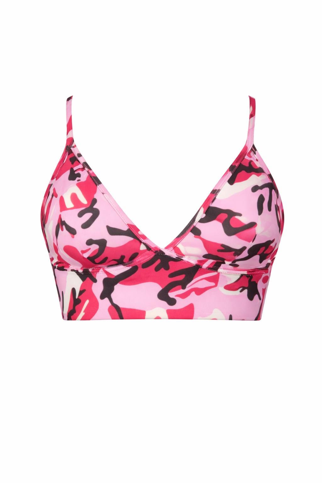 Pink Camo Sports Bra, Women’s Activewear Top, Pink Camouflage Workout Bra, Gym Outfit Top, Cute Athletic Wear