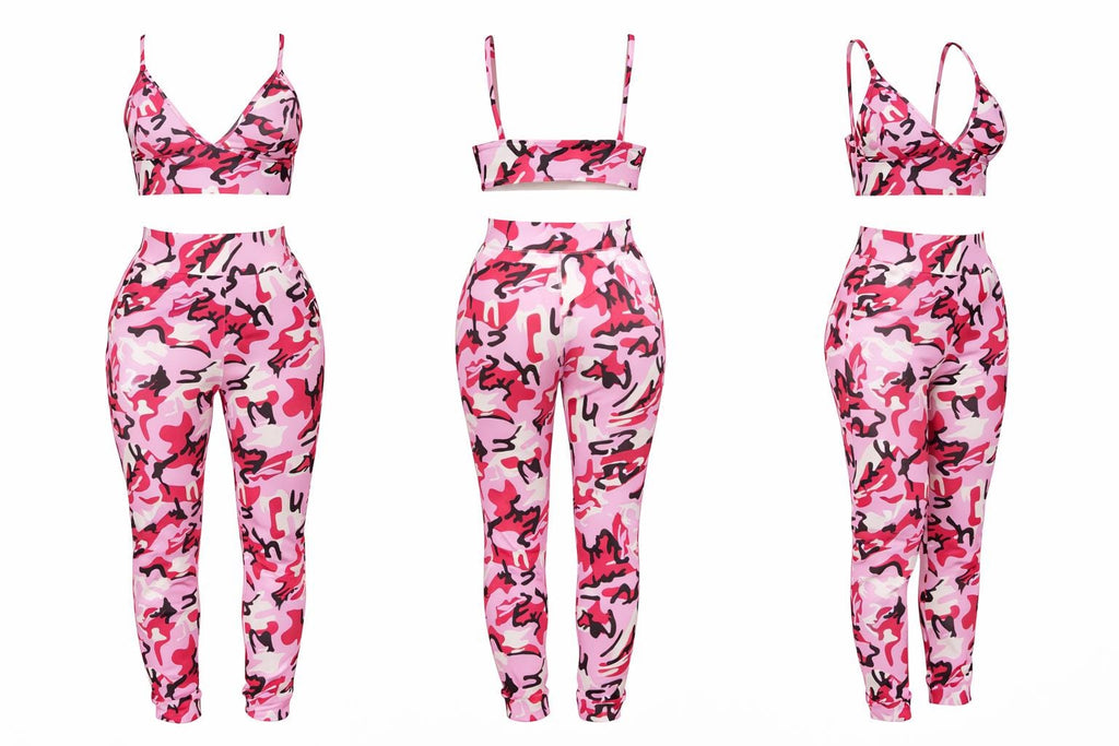 Pink Camo Sports Bra, Women’s Activewear Top, Pink Camouflage Workout Bra, Gym Outfit Top, Cute Athletic Wear