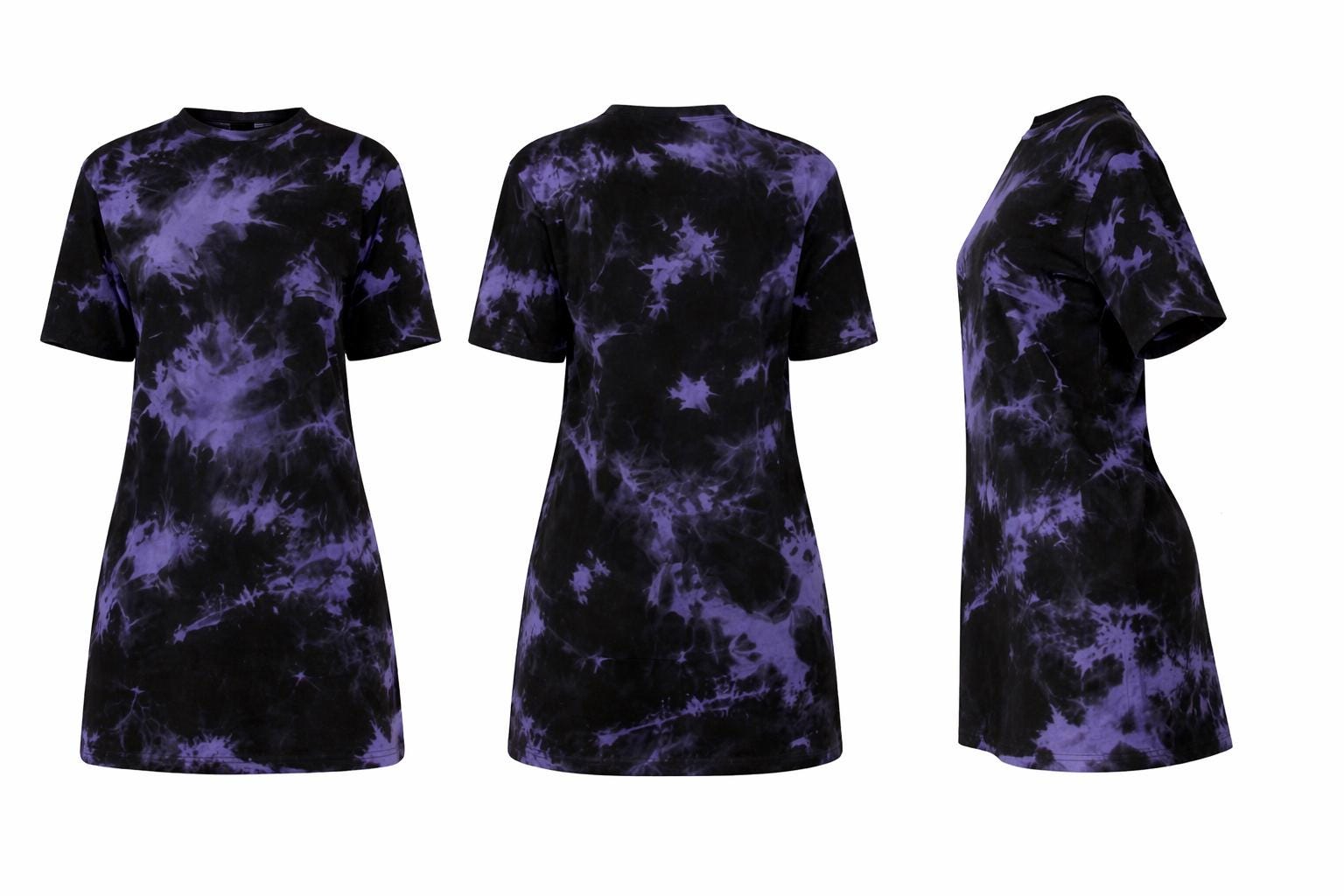 Purple Tie Dye T Shirt Dress, Oversized Tie Dye Dress, Casual Mini Dress, Streetwear Tee Dress, Soft Lounge Dress